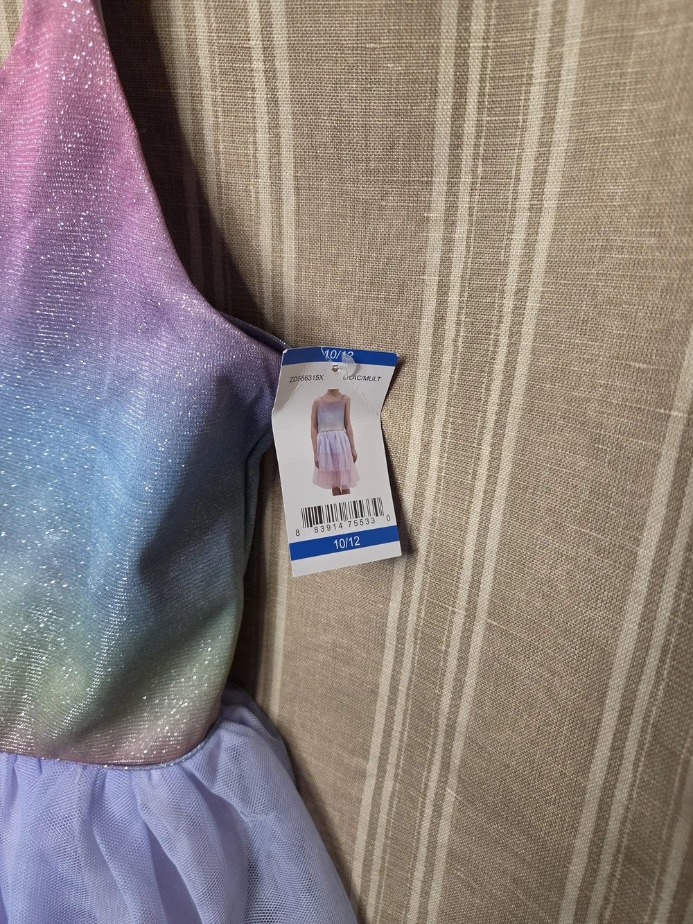 Zunie girls dress size 10/12 tulle MULTICOLOR SPARKLE RAINBOW